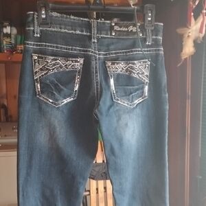 Girl's Designer Jeans with Pocket Embellishments